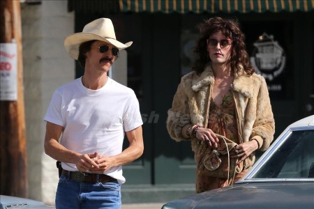 Matthew McConaughey and Jared Leto film scenes together for The Dallas Buyers Club in New Orleans.